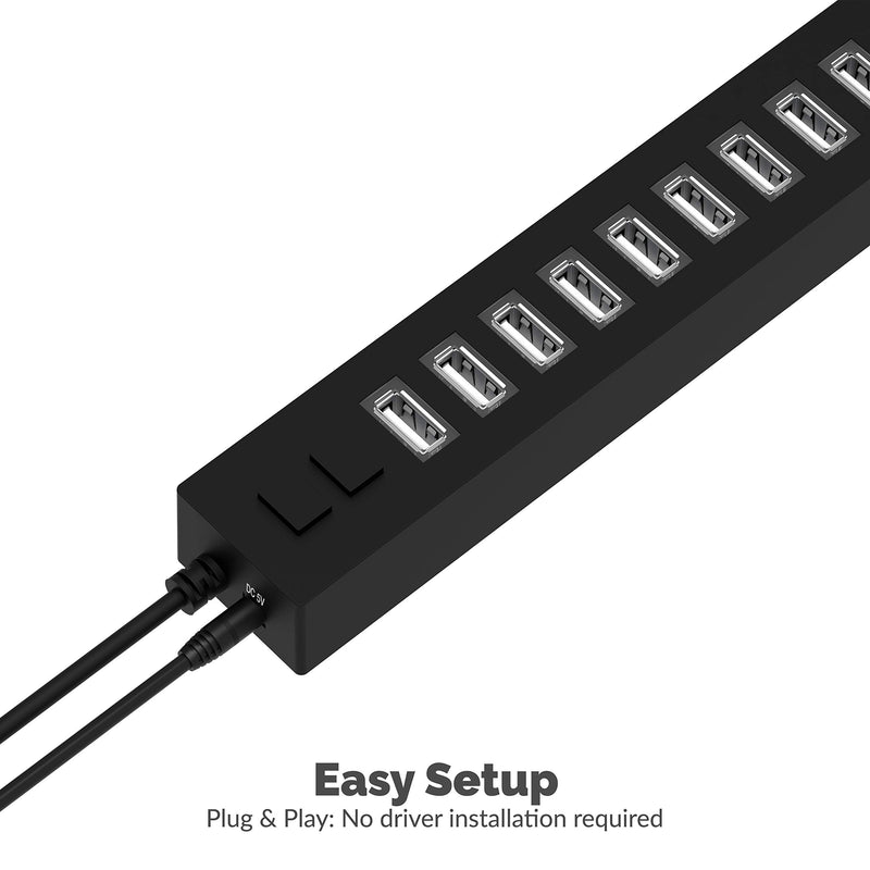  [AUSTRALIA] - Sabrent 13 Port High Speed USB 2.0 Hub with Power Adapter and 2 Control Switches (HB-U14P)