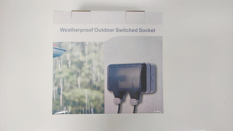  [AUSTRALIA] - Outdoor socket socket IP66 waterproof socket with switch indicator light, wall socket wet room surface-mounted protective contact garden socket dustproof weatherproof outdoor socket with hinged lid