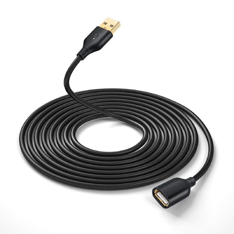  [AUSTRALIA] - USB Extension, Besgoods 16Ft(5 Meters) Extra Long USB Extension Cables - USB 2.0 A Male to A Female Cable for USB Flash Drive, Hard Drive, Keyboard, Mouse, Printer,Camera- Black