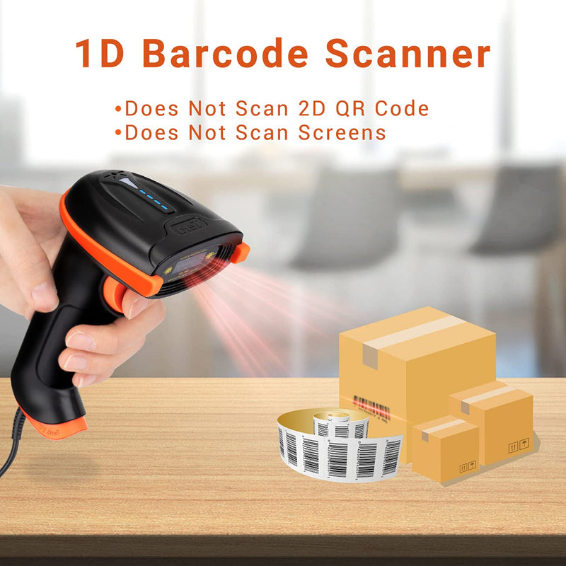  [AUSTRALIA] - Tera Upgraded USB Laser 1D Barcode Scanner Wired Officially Certified Dustproof Shockproof Waterproof IP65 Ergonomic Handle Ultra Long Bar Code Reader Fast and Precise Scan Plug and Play L5100Y
