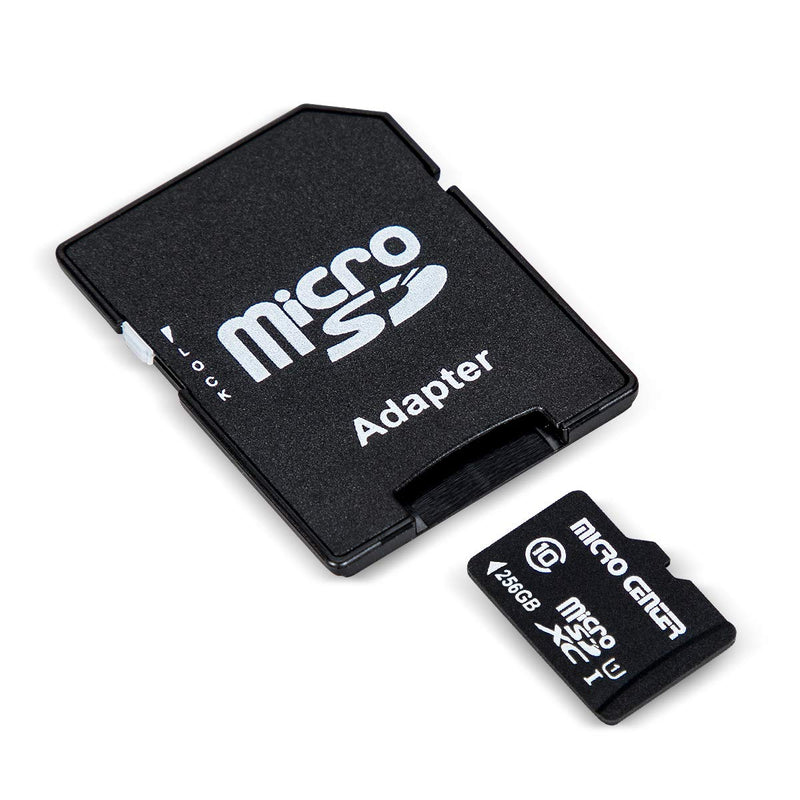  [AUSTRALIA] - Micro Center 256GB Class 10 MicroSDXC Flash Memory Card with Adapter for Mobile Device Storage Phone, Tablet, Drone & Full HD Video Recording - 80MB/s UHS-I, C10, U1 (1 Pack)