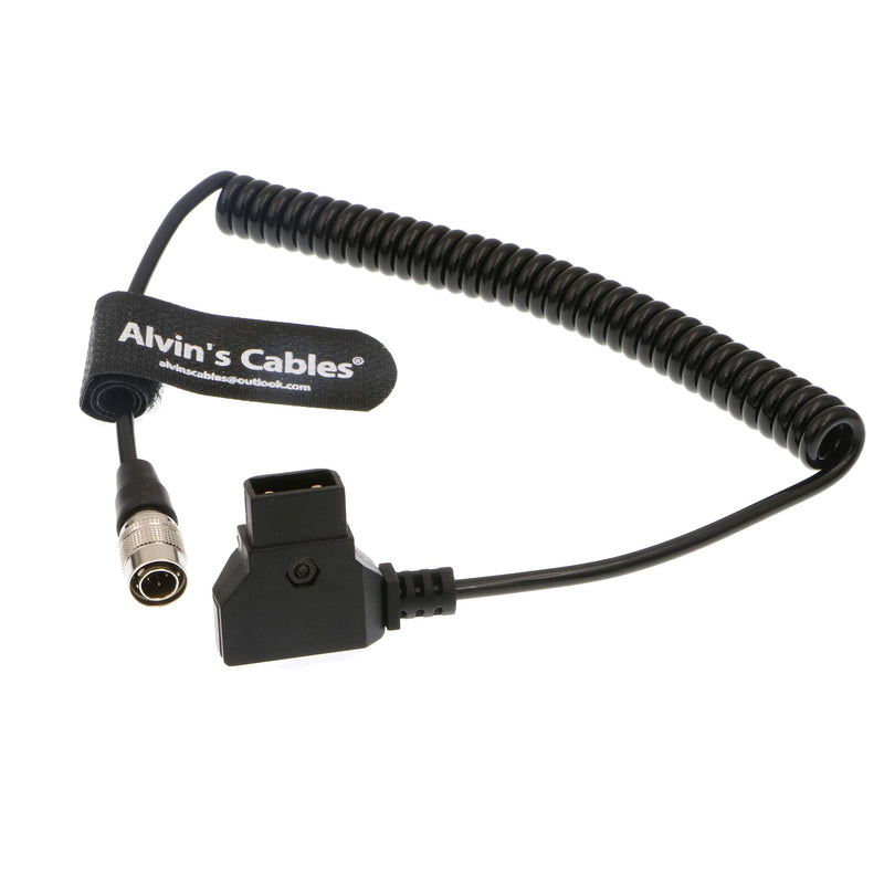  [AUSTRALIA] - Alvin's Cables Sound Devices ZAXCOM Coiled Power Cable D Tap to 4 Pin Hirose Male Straight 4pin Coiled Cable