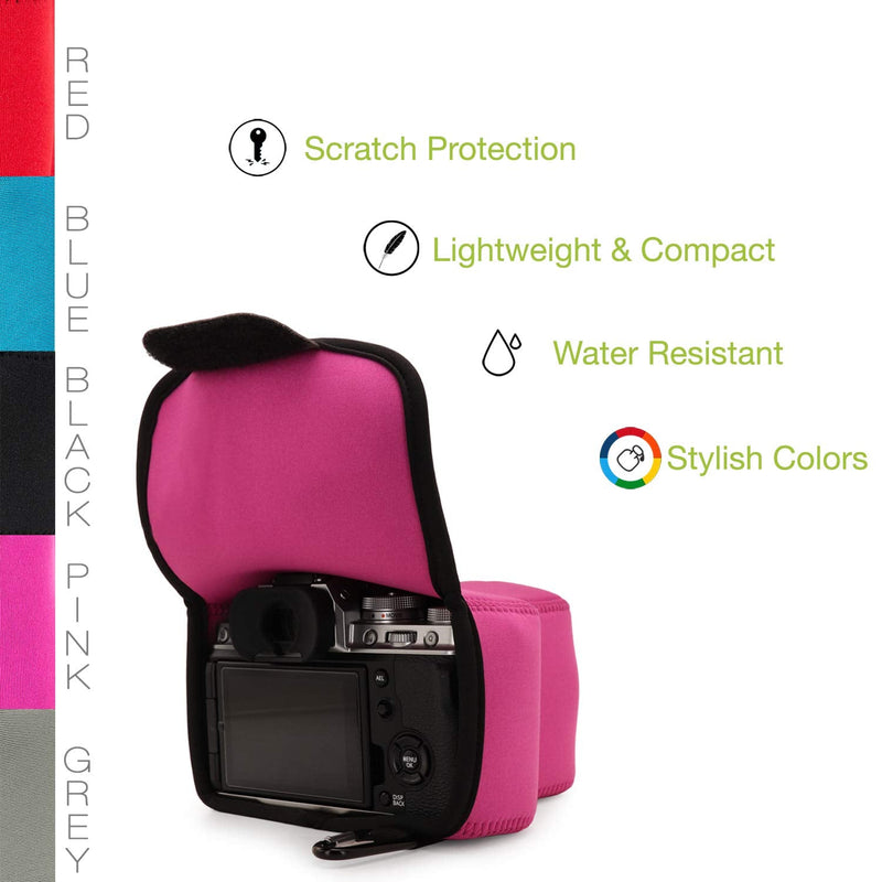  [AUSTRALIA] - MegaGear Ultra Light Neoprene Camera Case Compatible with Fujifilm X-T4 (XF16-80mm) Hot Pink