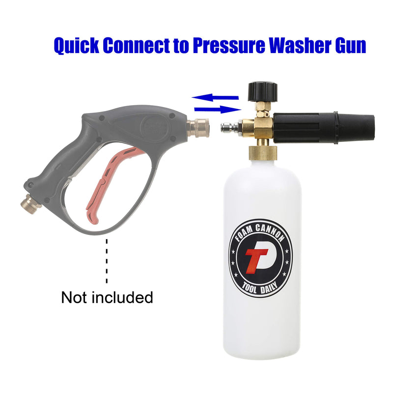 Tool Daily Foam Cannon with 1/4 Inch Quick Connector, 1 Liter, 5 Pressure Washer Nozzle Tips - LeoForward Australia