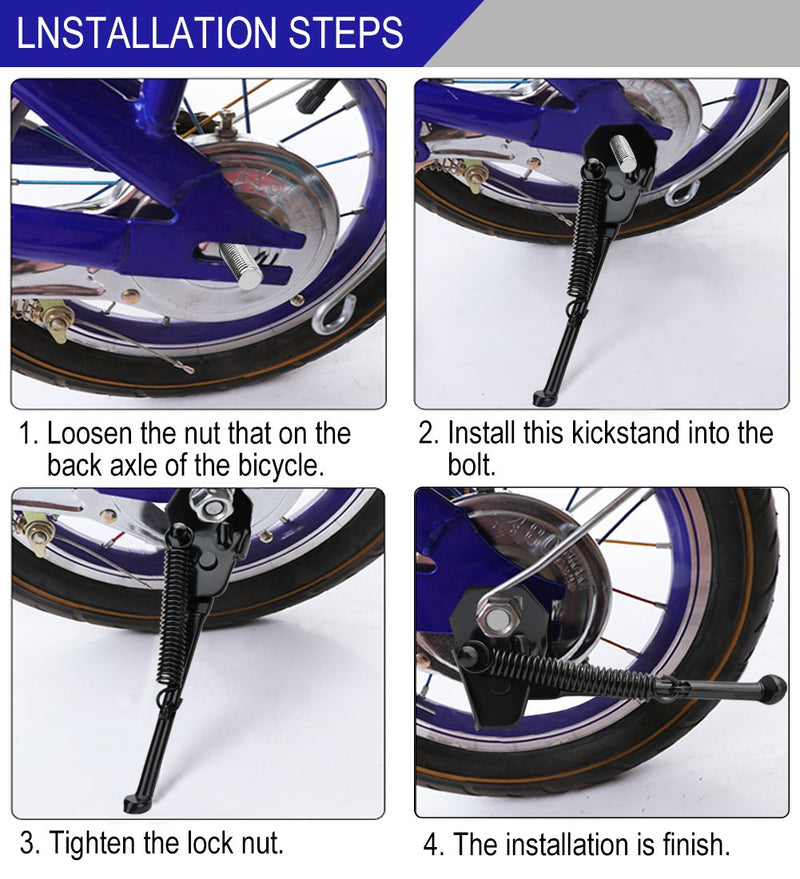  [AUSTRALIA] - TOPCABIN Child Bike Kickstand,Bicycle Kickstand Side Stand Folding Bicycle Stand With Concealed Spring-Loaded Latch for 12 14 16 18 20 inch Children Bike (For 12 inch Bike) For 12 inch Bike