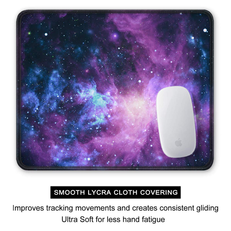  [AUSTRALIA] - Auhoahsil Mouse Pad, Square Outer Space Mousepad Anti-Slip Rubber Mouse Mat with Durable Stitched Edge for Office Gaming Laptop Computer PC Men Women Kids, 11.8 x 9.8 in, Custom Galaxy & Stars Design Marvelous Galaxy