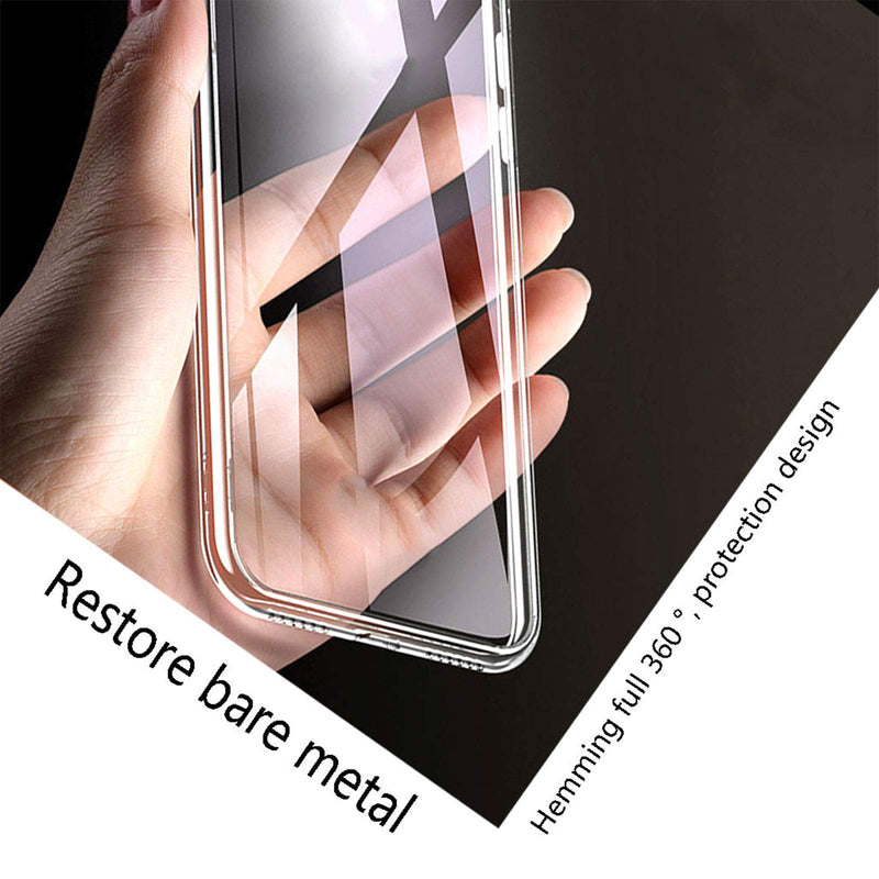  [AUSTRALIA] - HHUAN Phone Case for TCL A3X A600DL (6.0"), 2 Pcs Shockproof Soft Silicone Bumper Shell, [Ultra-Thin ] [Anti-Yellowing] Clear Back Cover for TCL A3X A600DL - Clear + Clear