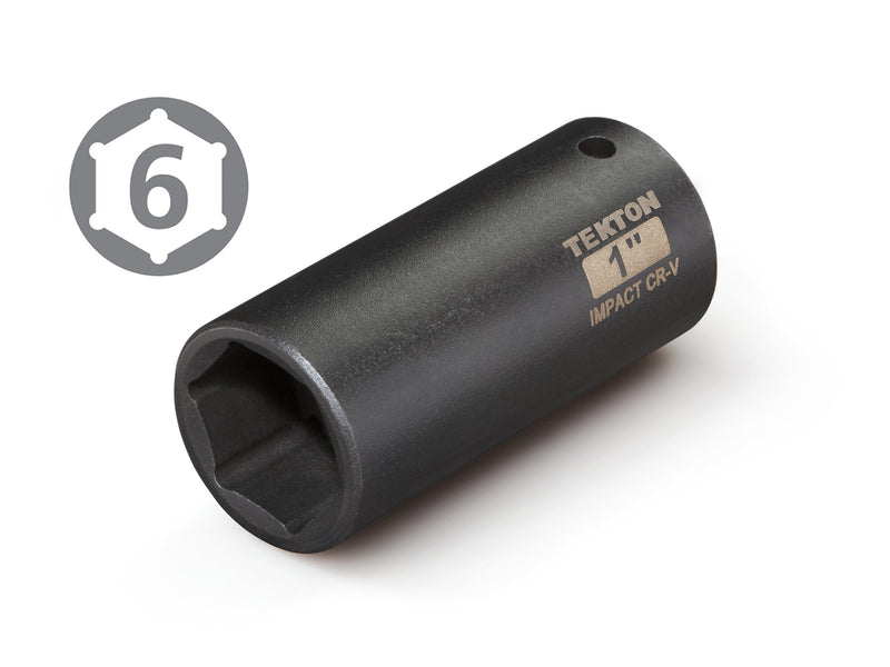  [AUSTRALIA] - TEKTON 47794 1/2-Inch Drive by 1-Inch Deep Impact Socket, Cr-V, 6-Point