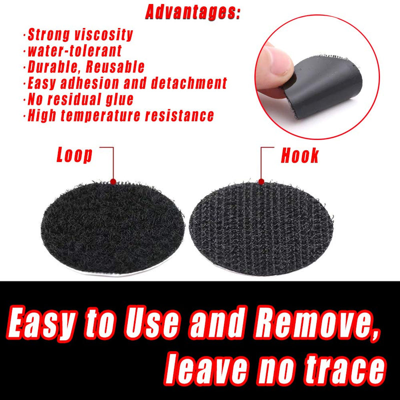  [AUSTRALIA] - 28Pcs Adhesive Hook Loop Dots Double Sided, Sticky Back Coins 1.5 In Heavy Duty Hooks and Loops Dot Rug Carpet Stopper Pad Industrial Strength Adhesive Tape Mounting Interlocking Fasteners Round Black