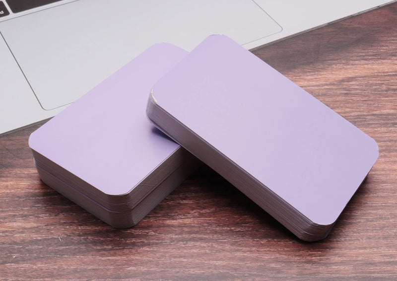  [AUSTRALIA] - Sowaka 100 Pcs Mini Cards Blank Small Round Corner Cardboard Flash Word Message Notes Business Index Tags Cards for Gift Language Learning Art Craft Supplies (Purple) Purple