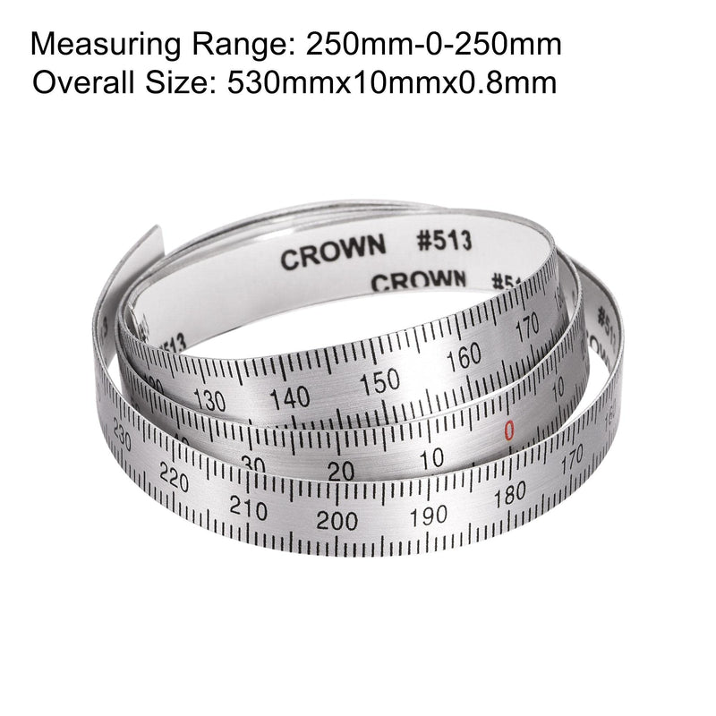  [AUSTRALIA] - uxcell Center Finding Ruler 250mm-0-250mm Table Sticky Adhesive Tape Measure, Aluminum Track Ruler with Holes, (from the Middle).