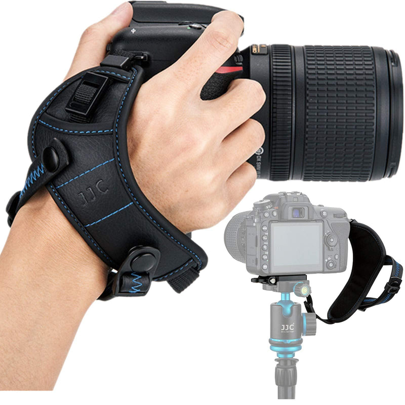  [AUSTRALIA] - L Size Mirrorless DSLP Camera Hand Strap Grip for Canon EOS 5D Mark IV III 5DM4 7D 6D Mark II 4000D 2000D 90D 80D Rebel T8i T7 T7i T6i Nikon D850 D780 D750 D500 D7500 D7200 D5600 D3500 Coolpix P1000 Blue Stitch