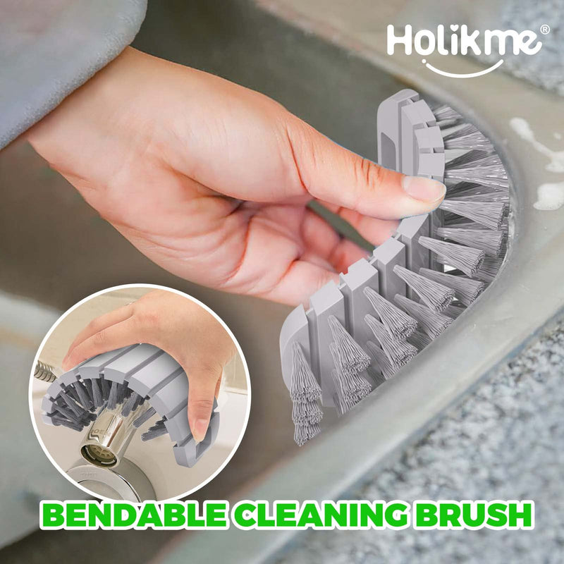  [AUSTRALIA] - Holikme 7 Pack Kitchen Cleaning Brush Set, Dish Brush for Cleaning, Kitchen Scrub Brush&Bendable Clean Brush&Groove Gap Brush&Scouring Pad for Pot and Pan, Kitchen Sink, Green