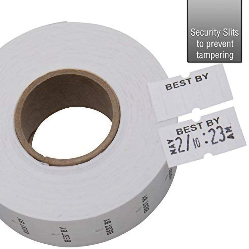 Perco Best by 1 Line Labels - 1 Sleeve, 8,000 Best by Labels for Perco 1 Line Date Guns 1- Sleeve White - LeoForward Australia