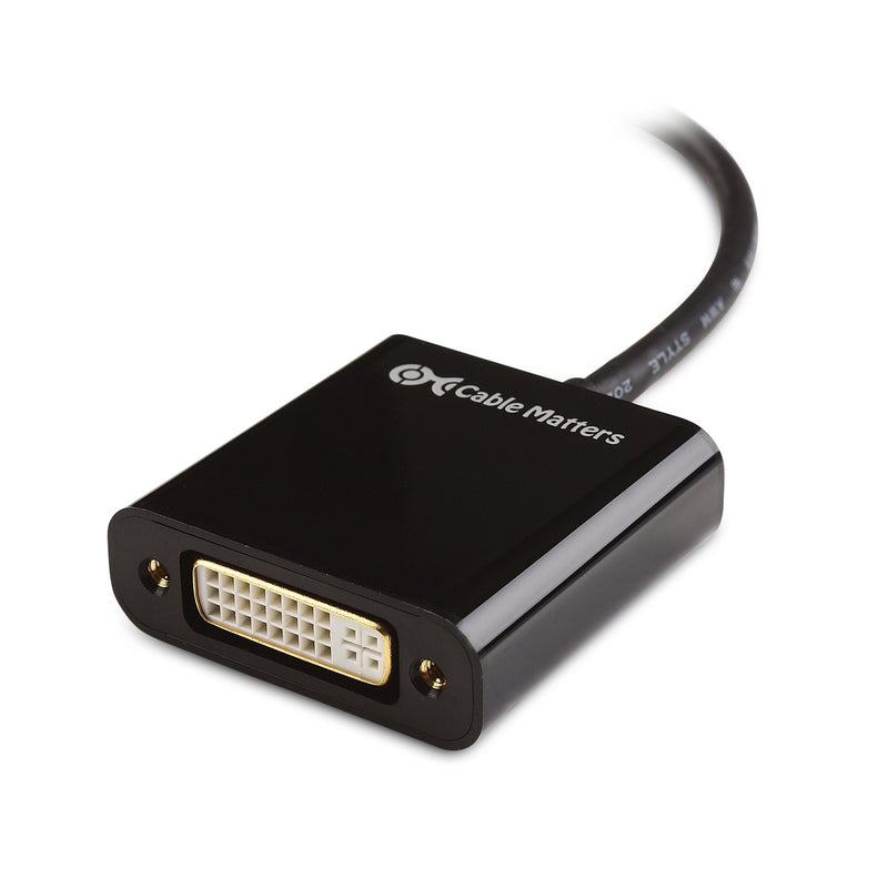  [AUSTRALIA] - Cable Matters Mini DisplayPort to DVI Adapter (Mini DP to DVI) in Black - Thunderbolt and Thunderbolt 2 Port Compatible