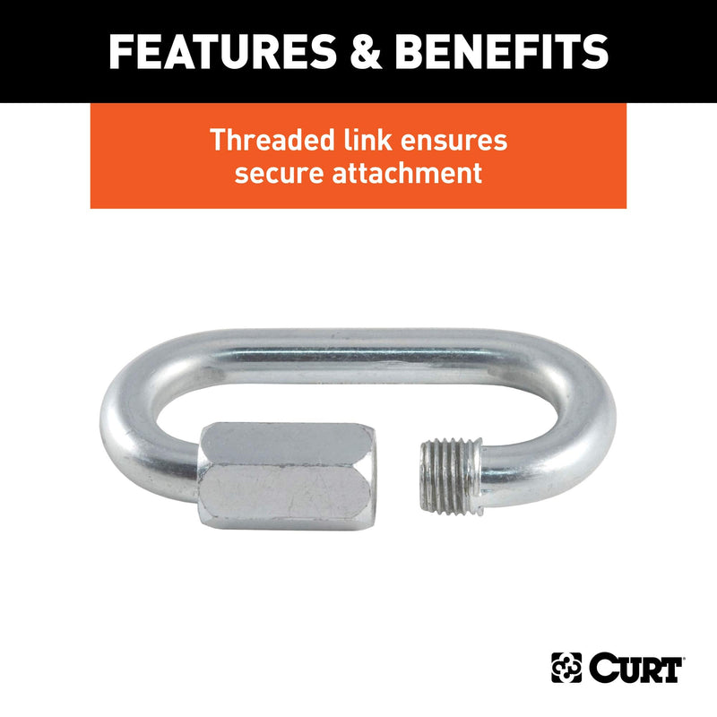  [AUSTRALIA] - CURT 82901 Threaded Quick Link Trailer Safety Chain Hook Carabiner Clip, 5/16-Inch Diameter, 8,800 lbs Break Strength