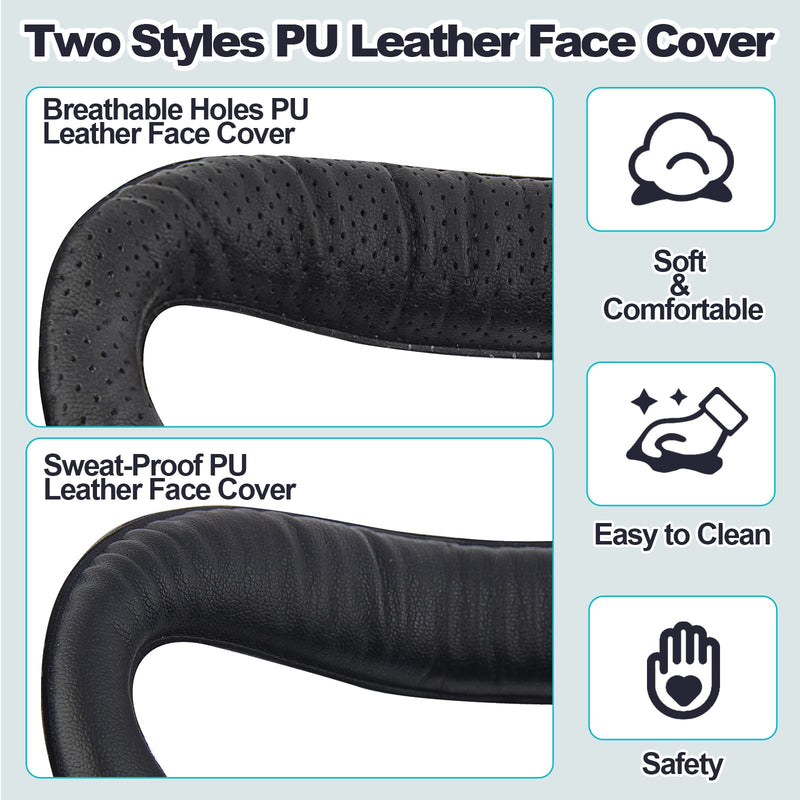  [AUSTRALIA] - Nefuo VR Face Pad for Oculus Quest 2, 3 PCS Sweatproof & Breathbale PU Leather Foam Replacements, Facial Interface with Anti-Light Nose Pad & Air-Circulation Design, VR Accessories for Quest 2
