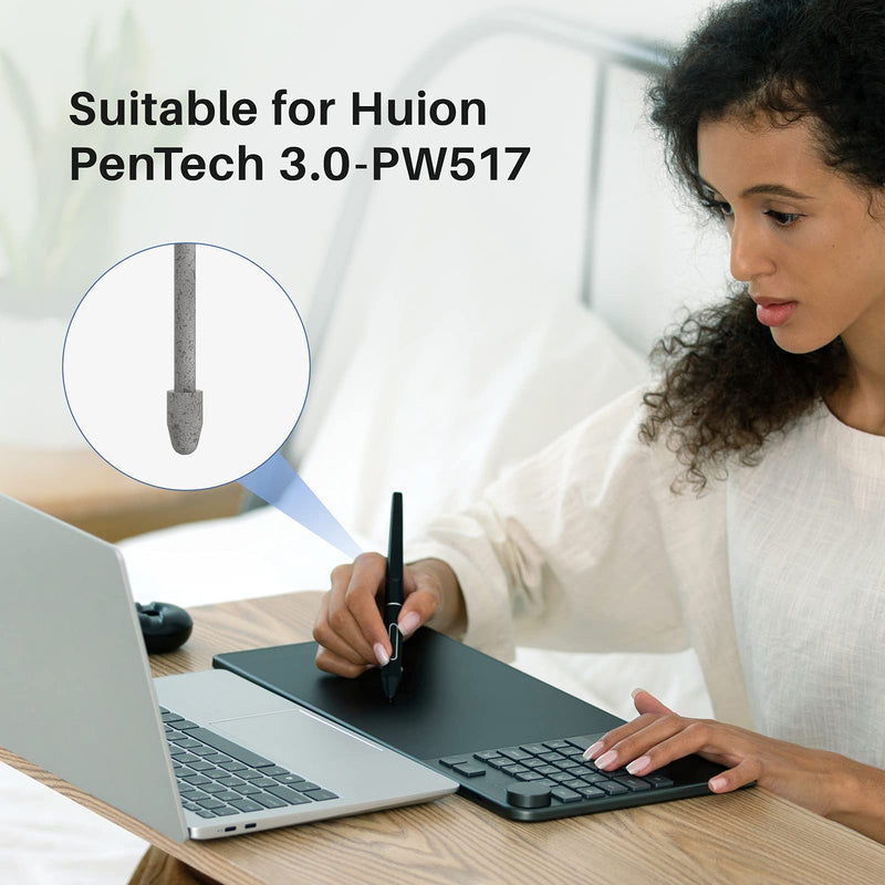  [AUSTRALIA] - HUION 10 Pack Upgraded Replacement Felt Nibs PN05F Compatible with Pen Stylus PW517 for Drawing Tablets KD200, Kamvas 12, Kamvas 13, Kamvas 22, Kamvas 22 Plus, Kamvas Pro 16 Plus 4K, Kamvas Pro 24 4K