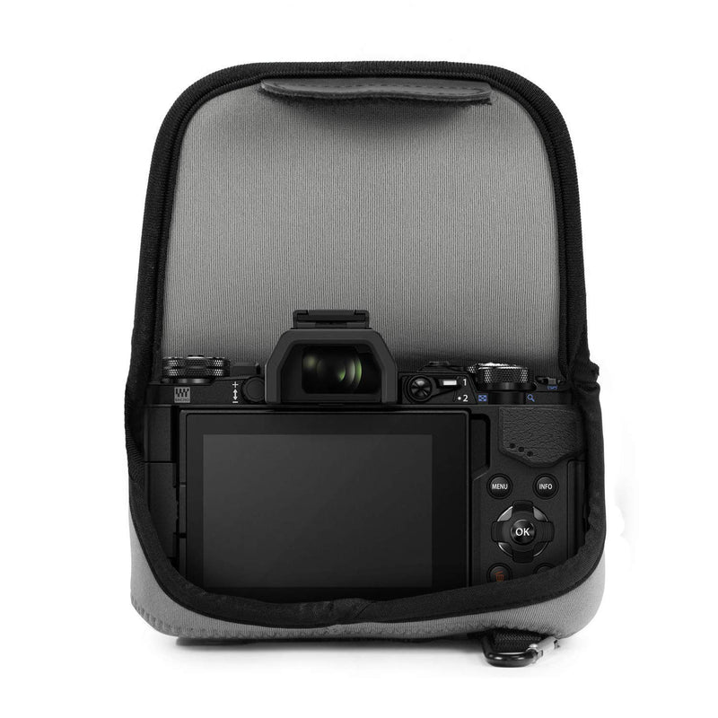  [AUSTRALIA] - MegaGear Ultra Light Neoprene Camera Case Compatible with Olympus OM-D E-M5 Mark III, E-M5 Mark II 12-40mm Gray