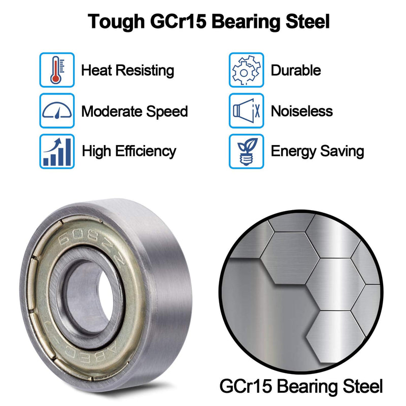  [AUSTRALIA] - 20 Pack 608 ZZ Ball Bearing, Bearing Steel & Double Iron Sealed Miniature Deep Groove 608 zz Bearings for Skateboards, Inline Skates, Scooters, Roller Blade Skates & Long Boards (8mm x 22mm x 7mm)