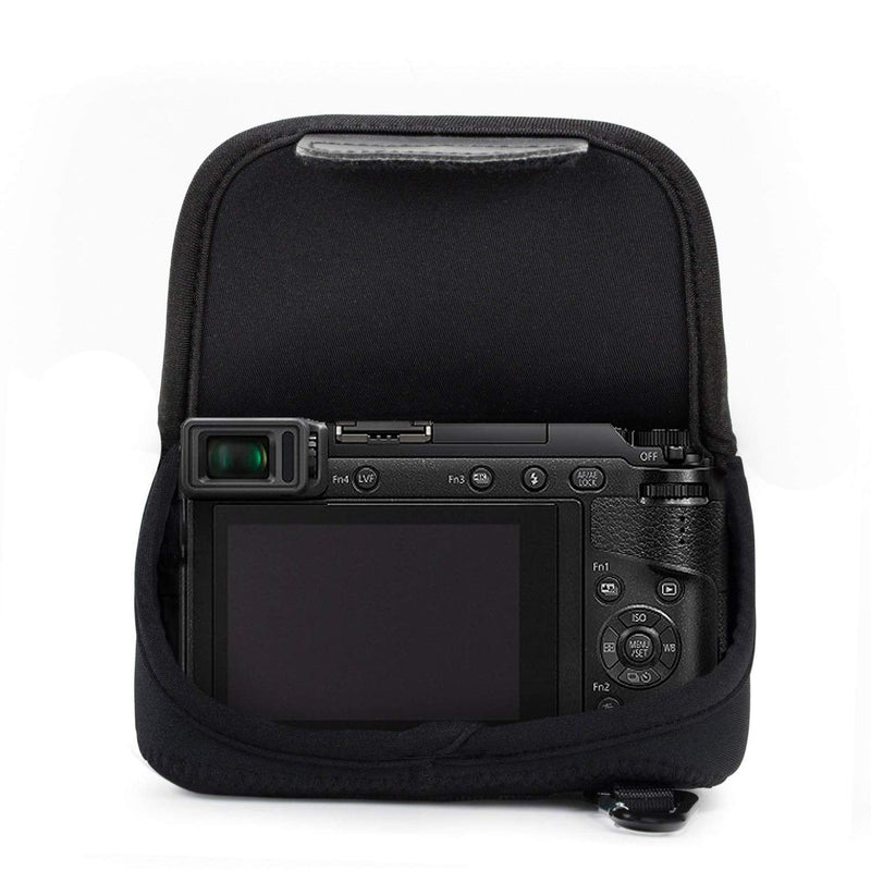  [AUSTRALIA] - MegaGear MG739 Panasonic Lumix DMC-GX85, DMC-GX80 (14-140mm) Ultra Light Neoprene Camera Case - Black