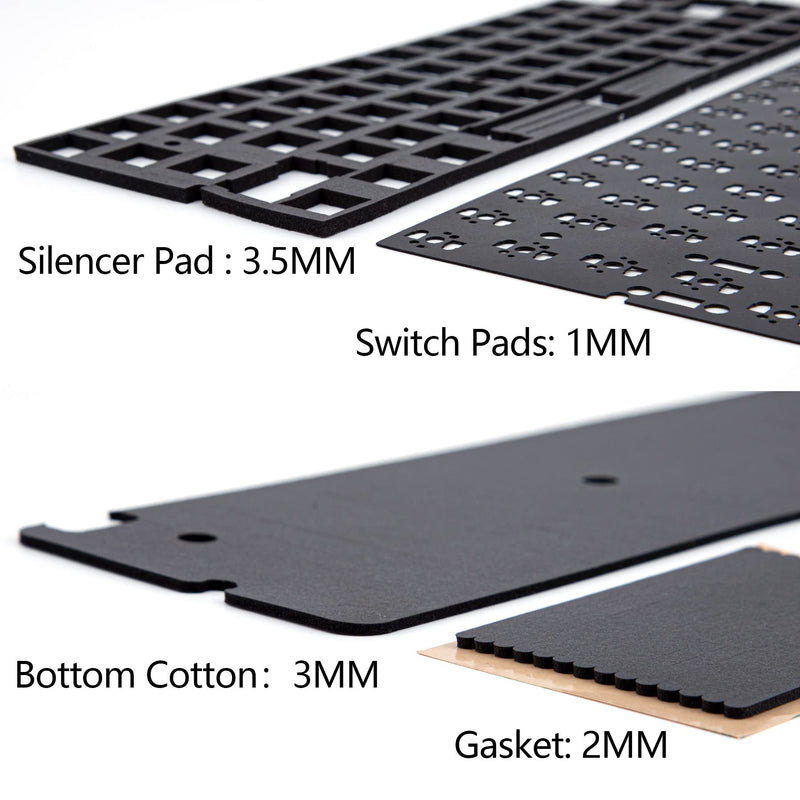  [AUSTRALIA] - 4 Pieces Set of Silencer Pad Silencer Foam Sound Dampeners Sheet for Mechanical Keyboard, Compatible with 64 Keys Layout(Switch Pad, Silencer Pad, Bottom Cotton,Gasket)