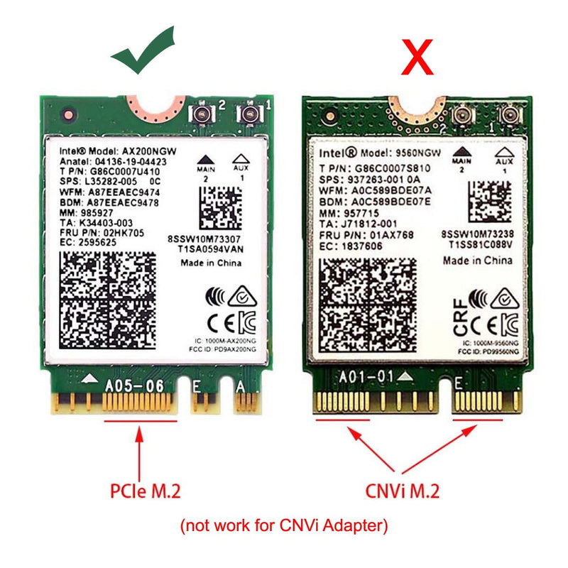  [AUSTRALIA] - Cablecc NGFF M.2 Key-A to Mini PCI-E PCI Express Converter Adapter for 9260 8265 7260 AC WiFi Bluetooth Wireless Card