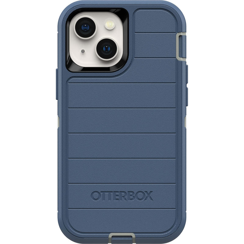  [AUSTRALIA] - OtterBox Defender Series iPhone Case + Bonus Screen Protector, Apple Phonecase, Wireless Charging, Removable Rotating Belt-Clip Holster/Kickstand (Fort Blue, iPhone 13 Mini) Fort Blue