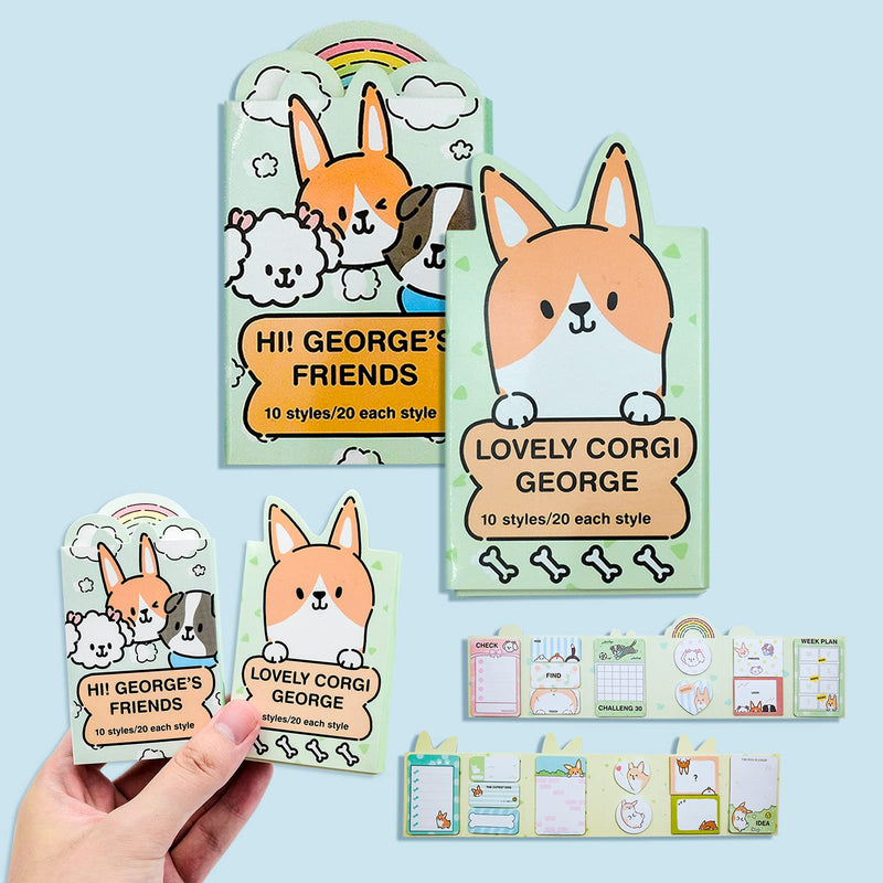  [AUSTRALIA] - 2 Pack Cute Markers Index Tabs, Funny Animals Sticker Bookmark Marker Memo Flags Index Tab Sticky Notes, Writable and Repositionable File Tabs Flags