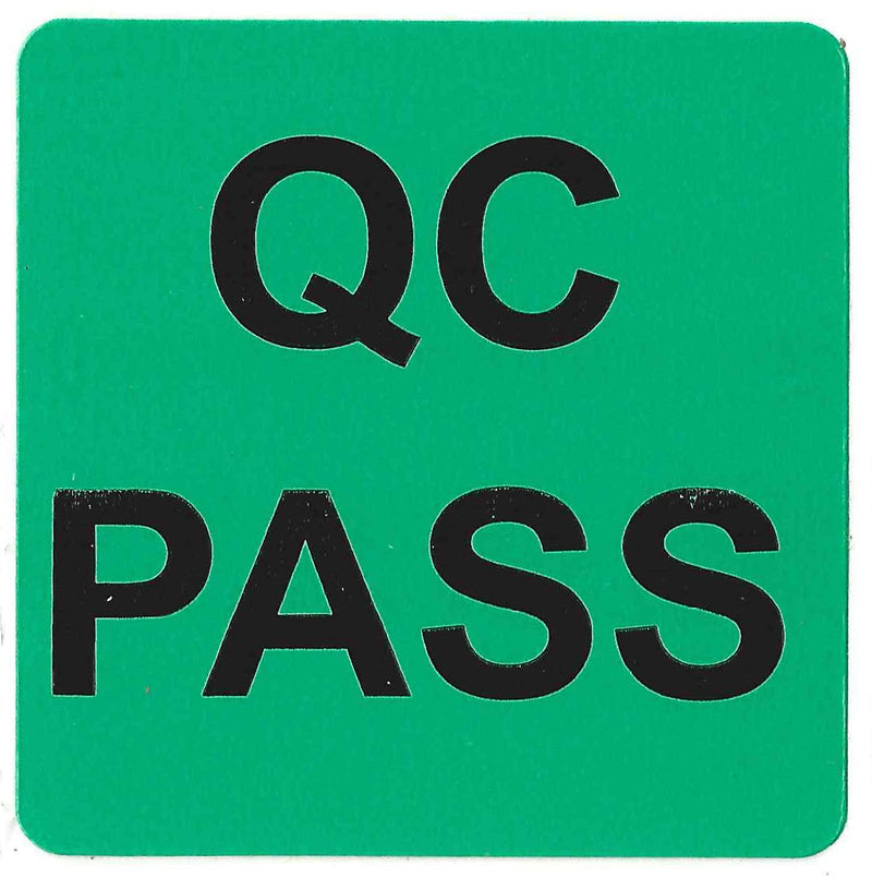 Glossy Green"QC Pass" Sticker Label - 2" by 2" - 500 ct - LeoForward Australia