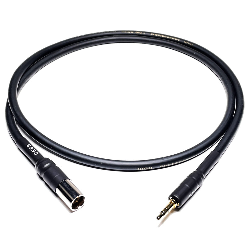  [AUSTRALIA] - CESS-192 Low Noise 3-Pin Mini XLR to 3.5mm (1/8 inch) TRS Plug Stereo Audio Mic Cable (3 Feet)