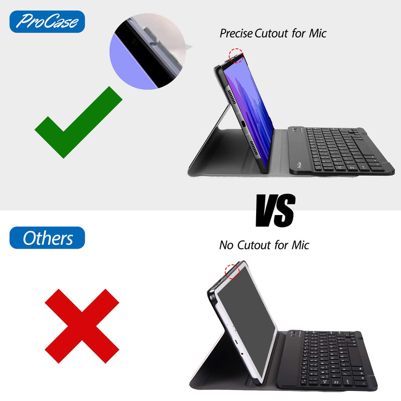 ProCase Galaxy Tab A7 10.4 Inch 2020 Keyboard Case (SM-T500 T505 T507), Protective Cover Case with Detachable Wireless Keyboard for Galaxy Tab A7 10.4" 2020 –Black Black - LeoForward Australia