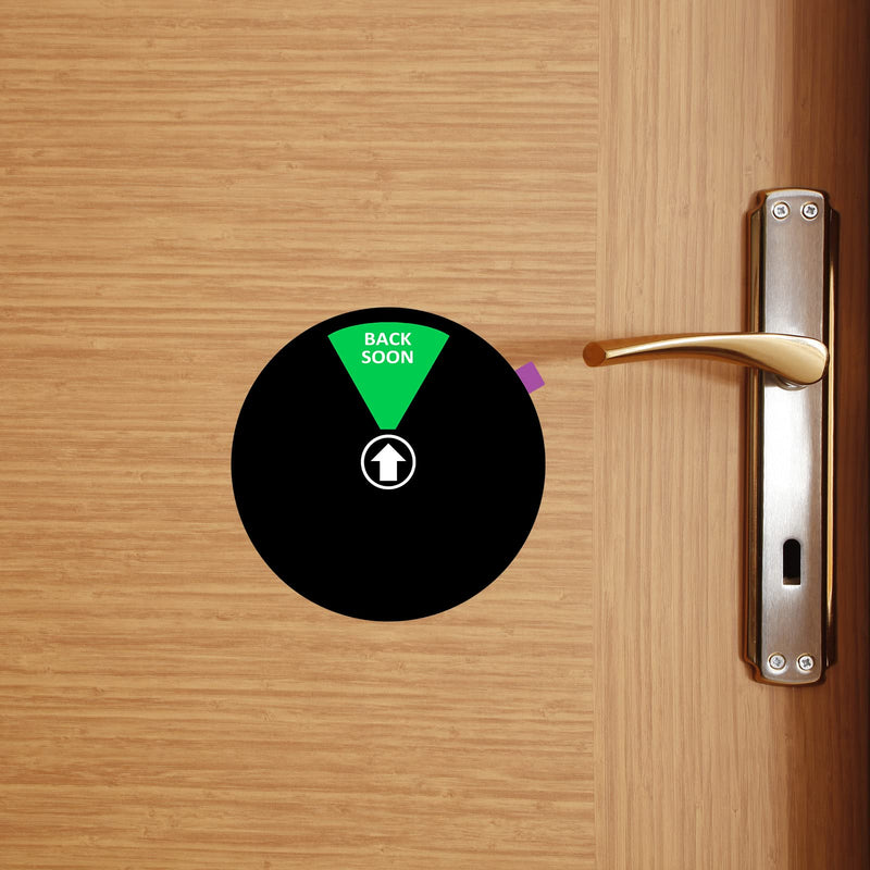  [AUSTRALIA] - Office Privacy Sign 6 Options ,6 Inch,Do Not Disturb,Come in Welcome,Back Soon,in A Meeting,Out of Office,Working Remotely Sign,Magnetic Door Sign for Office Room, Conference Room Any Room That Needs Privacy-Black Black
