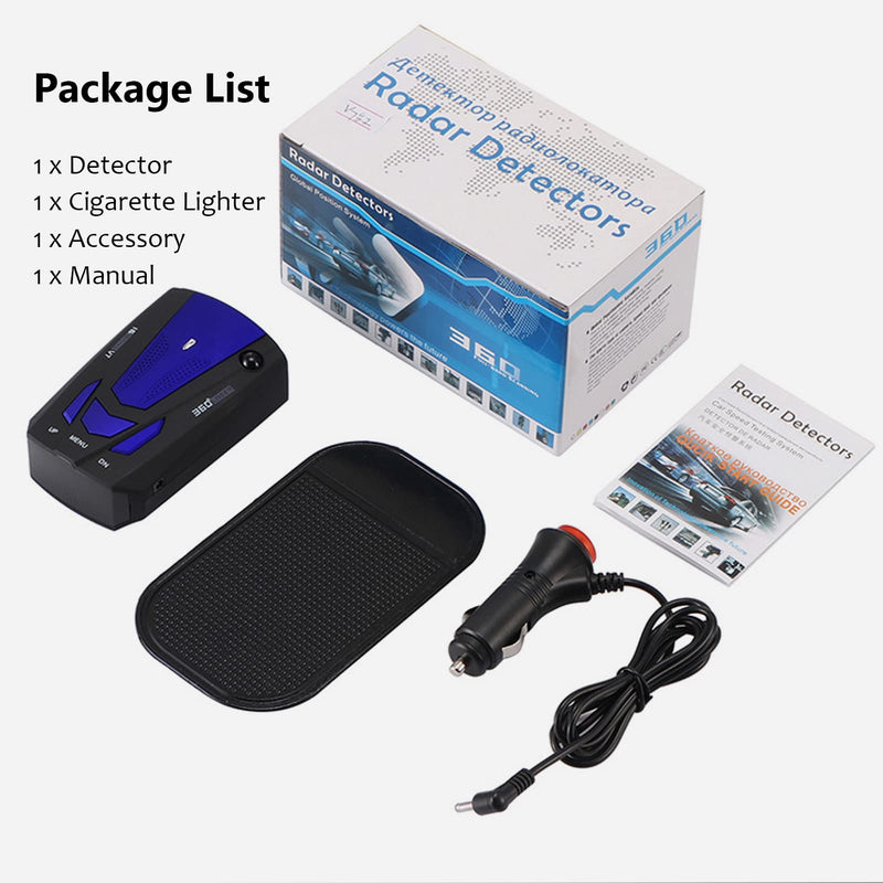  [AUSTRALIA] - Radar Detector for Cars, Car Electronic Dog Detectors 360 Degree Protection Long Range Detection with Vehicle Speed Alarm System, City/Highway Mode, Led Display, Memory Function(Blue) Blue