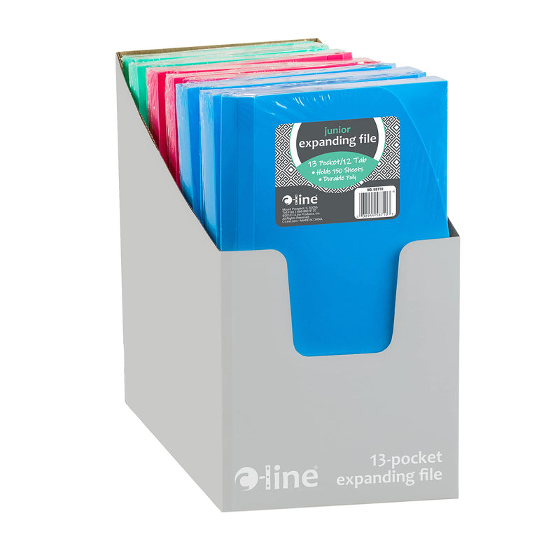  [AUSTRALIA] - C-Line 13-Pocket Poly Expanding File, 10 x 5 Inches, Junior Size for Receipts and Checks, Includes Tabs, 1 File, Color May Vary (58710)