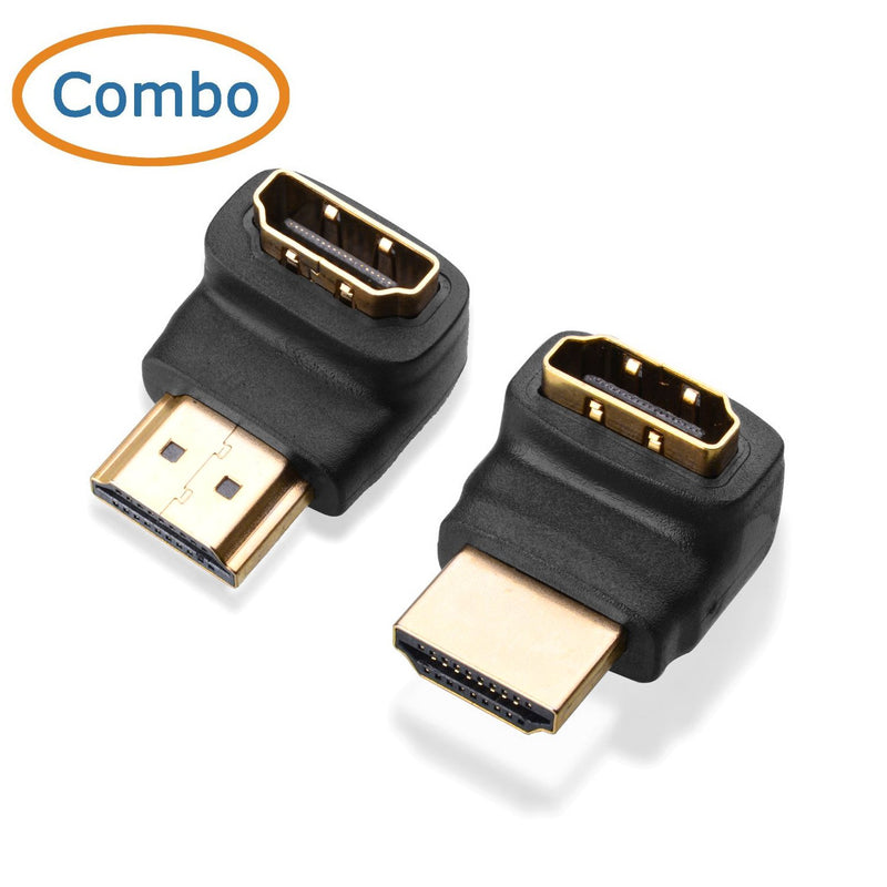  [AUSTRALIA] - Cable Matters Combo Pack 270 Degree and 90 Degree HDMI Adapter (Right Angle HDMI) with 4K and HDR Support