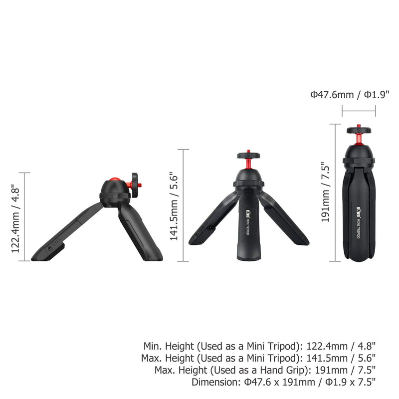  [AUSTRALIA] - KIWIFOTOS Mini Tabletop Tripod Handheld Grip with Power Bank Handgrip for Sony A7III A7II A6400 A7RIII A7RIV ZV1, for iPhone Phone Gopro Osmo Pocket Action Camera, Compact Mirrorless Entry-Level DSLR Mini Tripod with Built-In Power Bank