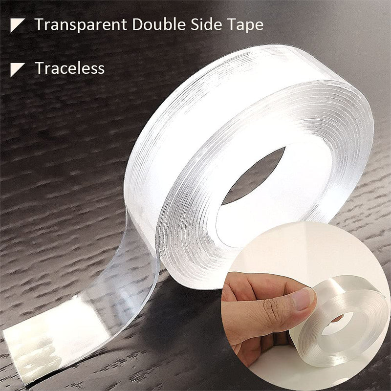  [AUSTRALIA] - 2021 Double Sided Gel Grip Tape - Transparent Double Side Tape - Strong Adhesive Mounting Tape - Washable,Remove no-Residue,for Vehicle/Home/Office Deco/Carpet Mats Fix 1 Roll 0.04"X0.8"X 3.28yd
