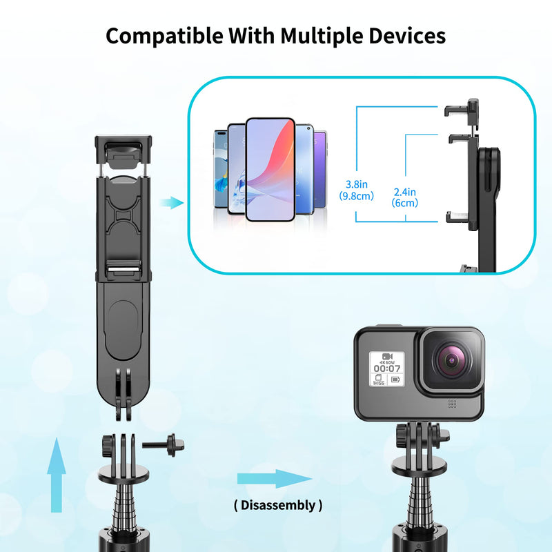  [AUSTRALIA] - Stable Selfie Stick Tripod with Fill Light, 44 Inch Extendable Selfie Stick with Wireless Remote and Tripod Stand 360 Rotation for iPhone 13/12/11 Pro/XS Max/XS/XR/X/8/7, Samsung and Smartphone With Light