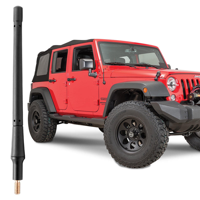  [AUSTRALIA] - Short Antenna for 2007-2022 Jeep Wrangler Gladiator JK JL JT Willys Mojave Unlimited Sport Sahara, 8 Inch Wash Car Proof Jeep Wrangler Antenna with Adapter, Jeep Accessories for FM AM Radio Reception Antenna for Jeep 8 Inch + Adapter