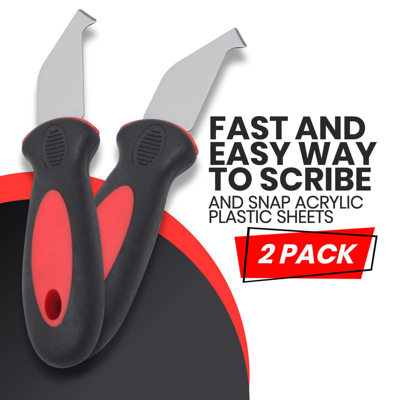  [AUSTRALIA] - (2-Pack) Plexiglass Scoring Tool - Extra-Sharp Steel Blade for Clean Snap Lines - Suitable for Acrylic, Plastic, and Styrene Sheets
