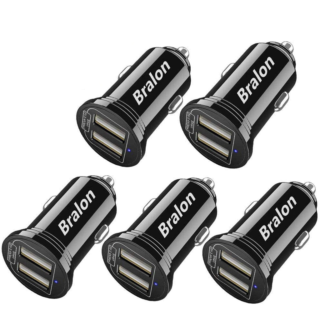  [AUSTRALIA] - USB Car Charger[5-Pack],Bralon 24W/4.8A Mini 2 USB Fast Car Charger Adapter Compatible with iPhone 11 11 Pro(Max) Xs Max X 8 7,Galaxy Note S10 S9 S8 S7 S6 Edge,iPad Pro/Air/Mini and More