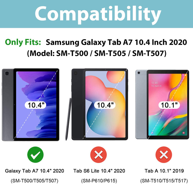  [AUSTRALIA] - ProCase Galaxy Tab A7 10.4 Case 2020 T500 T505 T507, Slim Light Cover Trifold Stand Hard Shell Folio Smart Case for 10.4 Inch Galaxy Tab A7 2020 Tablet SM-T500 SM-T505 SM-T507 -Black Black