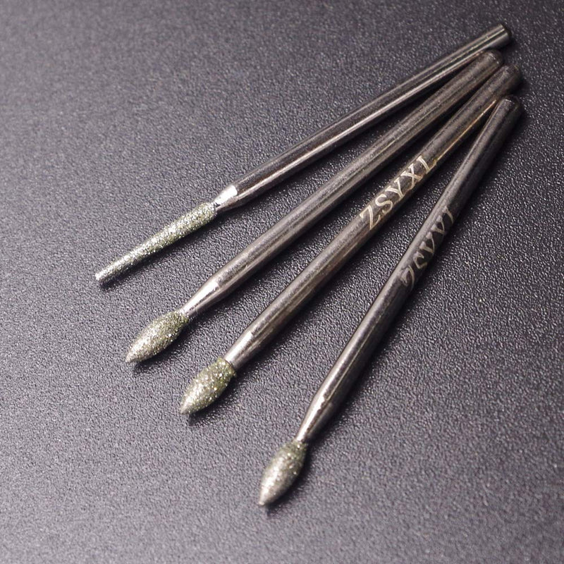 Wolfride 30Pcs Diamond Burr Set Diamond Drill Bit for Gemstone, Sea Shell, Glass, Ceramic, Metal - LeoForward Australia