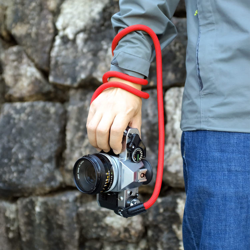  [AUSTRALIA] - Camera Strap Rope,Camera Strap Compatible with Leica Sony Canon Fuji Nylon Rope Camera Strap SLR DSLR Mirrorless Cameras 100cm Red