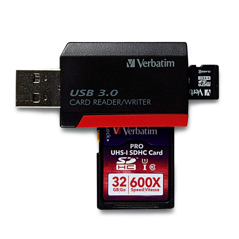 Verbatim Pocket Card Reader, USB 3.0 - Black - LeoForward Australia