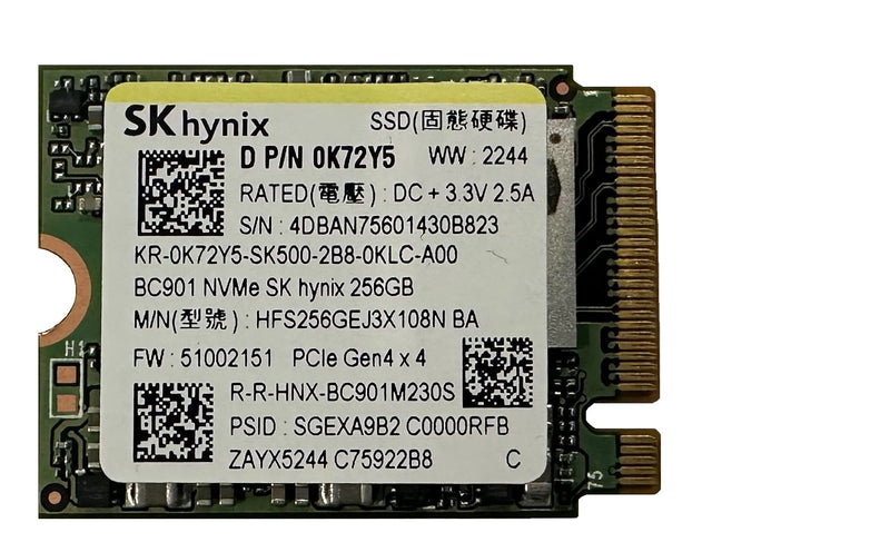  [AUSTRALIA] - OEM SK Hynix BC901 256GB M.2 PCI-e GEN 4X4 NVME SSD Internal Solid State Drive 30mm 2230 Form Factor M Key Steam Deck SK HYN | 4th Gen