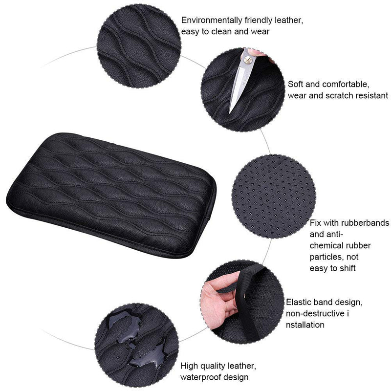  [AUSTRALIA] - WeTest Premium Car Center Console Cover Armrest Pads for Most Vehicle,Car Waterproof Center Console Protector Cover (Black) Black