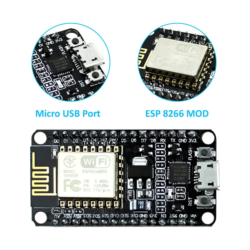  [AUSTRALIA] - Hosyond 3Pcs ESP8266 NodeMCU CP2102 ESP-12E Wireless Module Internet of Things Development Board Compatible with Arduino IDE/Micropython