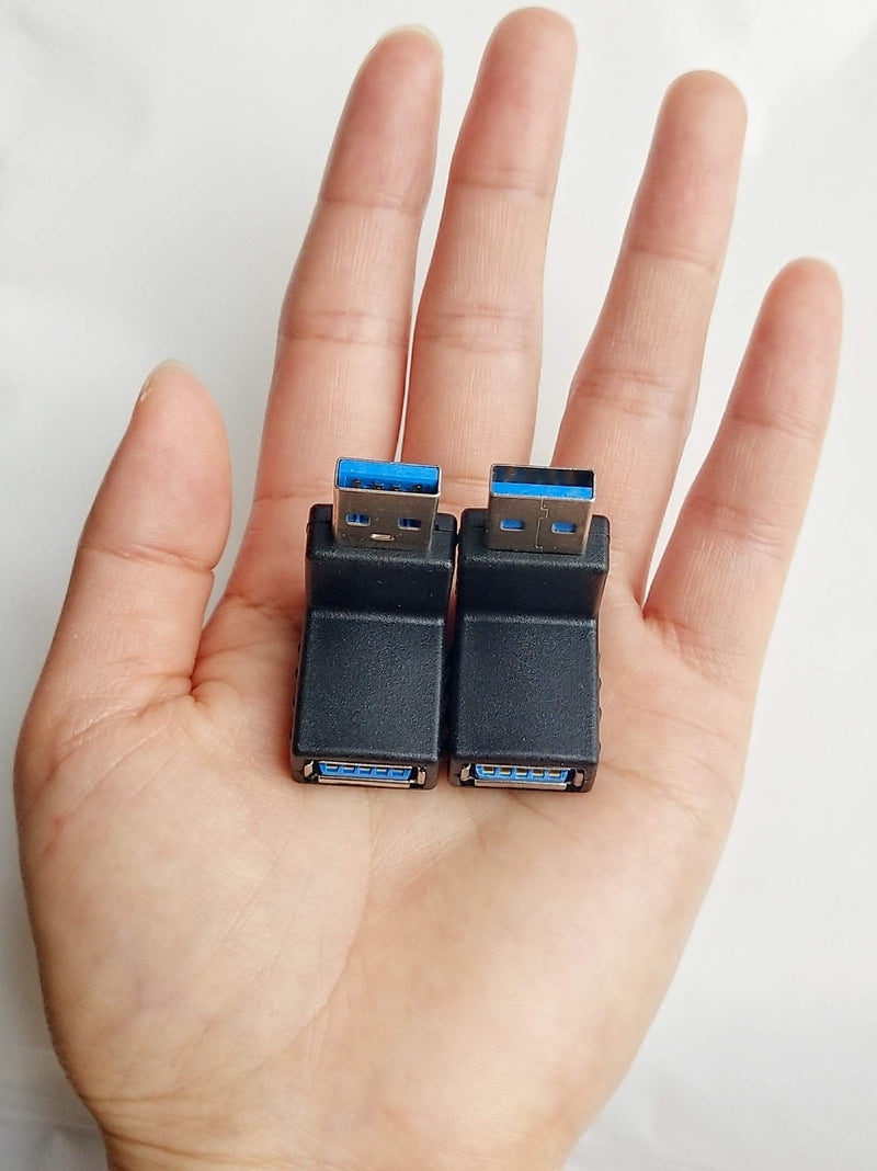  [AUSTRALIA] - Posdou USB 3.0 Male to Female 90 Degree Right Angle Extension Adapter, USB Upward and Downward Connector